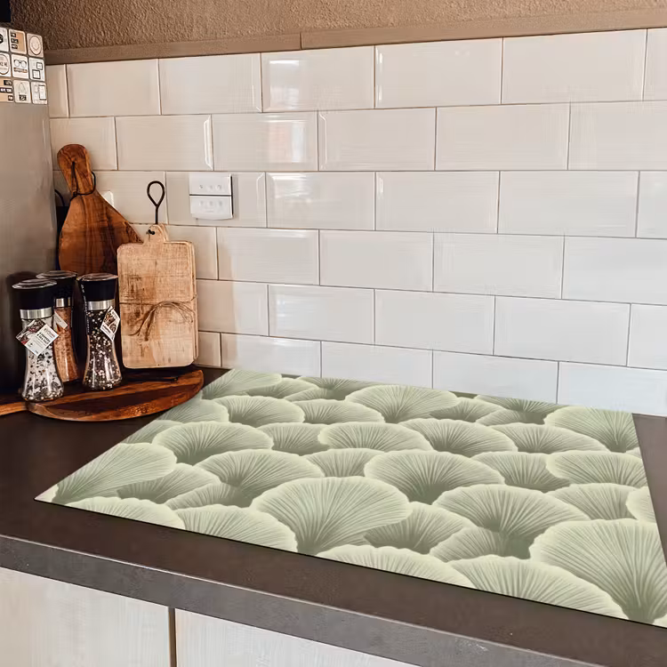 Waaier - Blad - Groen Inductie beschermer vinyl 3mm klein 276 -sfeer3