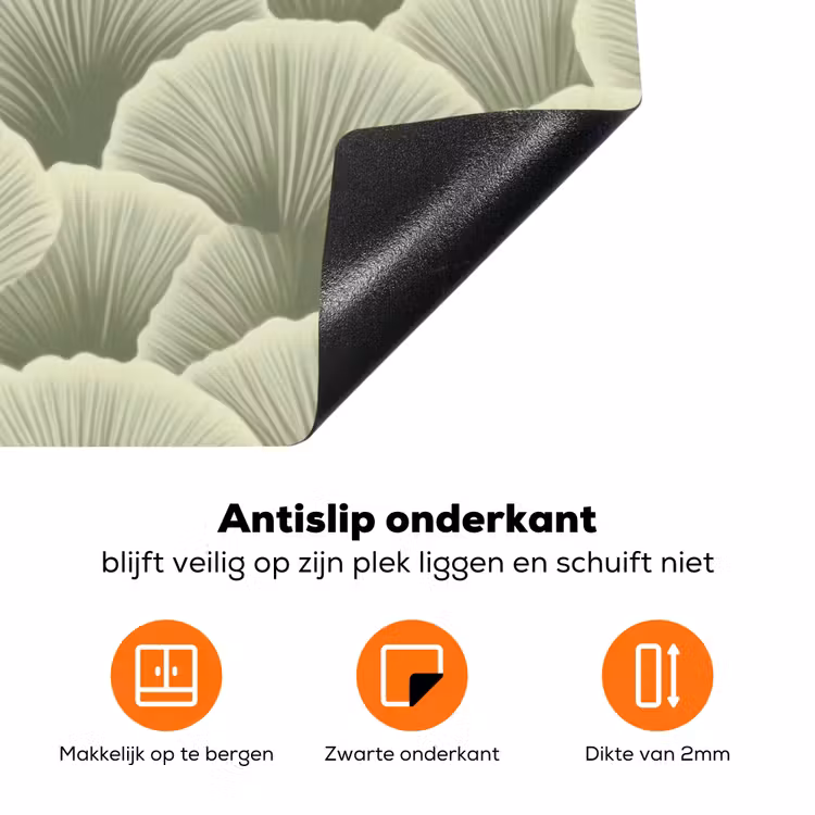 Waaier - Blad - Groen Inductie beschermer vinyl 3mm klein 276 -zzzzzzz-td-onderkant