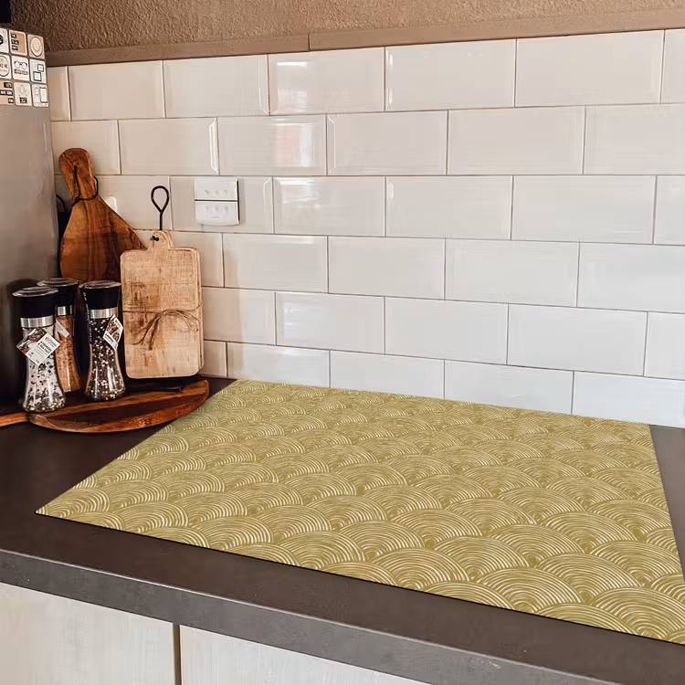 Waaier - Geometrisch - Groen Inductie beschermer vinyl 3mm klein 276 -sfeer3
