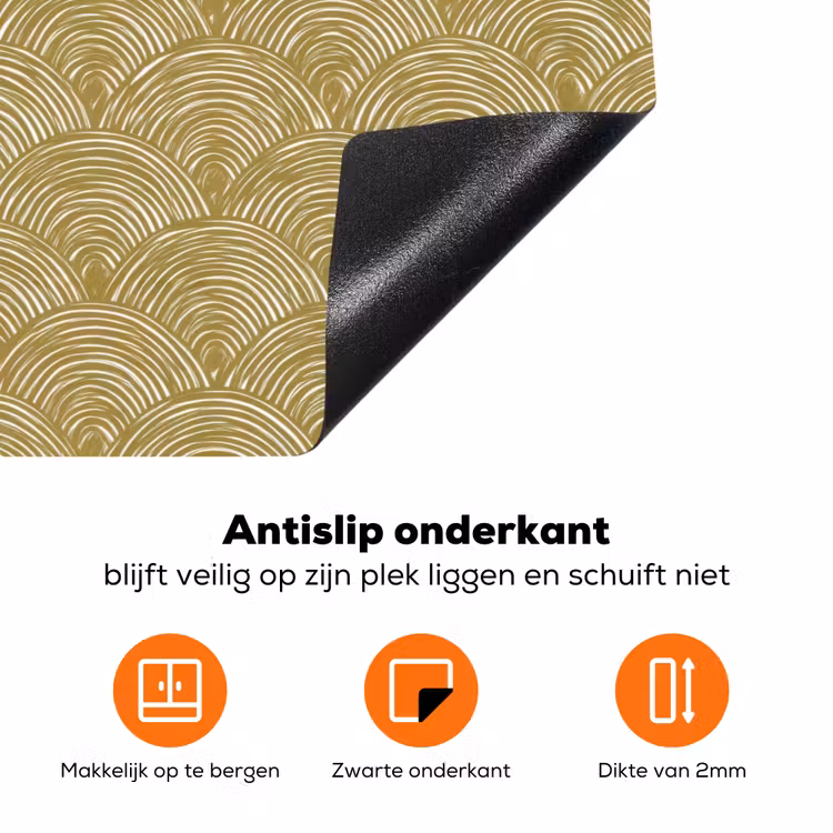 Waaier - Geometrisch - Groen Inductie beschermer vinyl 3mm klein 276 -zzzzzzz-td-onderkant