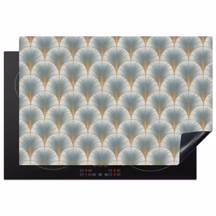 Waaier - Klassiek - Blauw Inductie beschermer vinyl 3mm klein 276 -3d