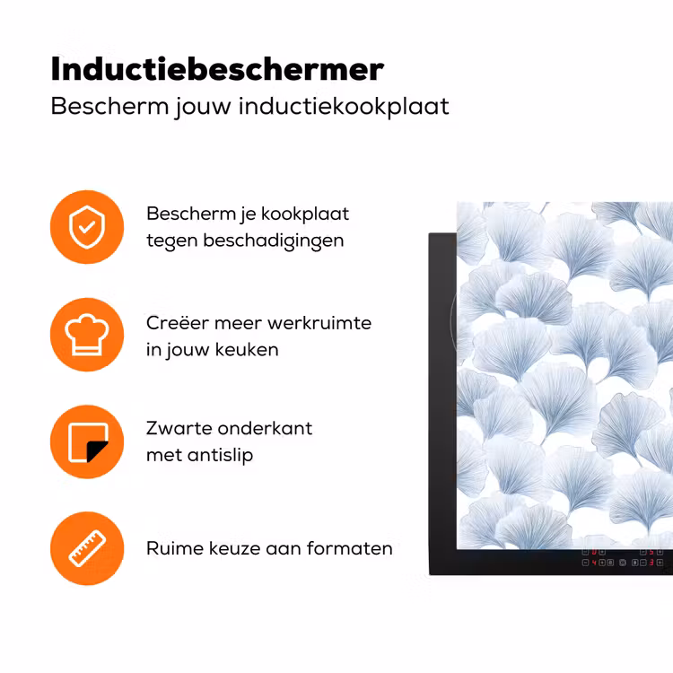 Waaier - Modern - Blauw Inductie beschermer vinyl 3mm klein 276 -zzzzzzz-td-ups