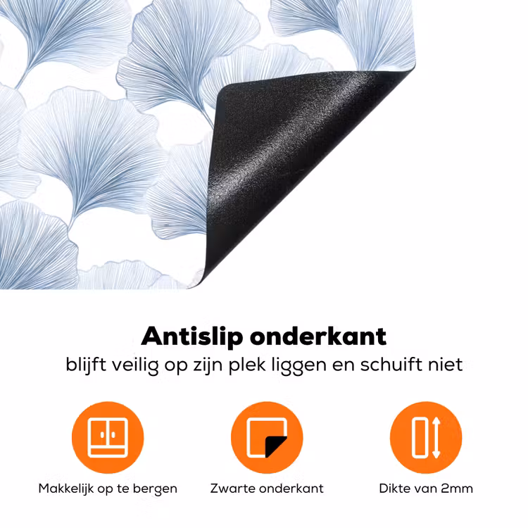 Waaier - Modern - Blauw Inductie beschermer vinyl 3mm klein 276 -zzzzzzz-td-onderkant