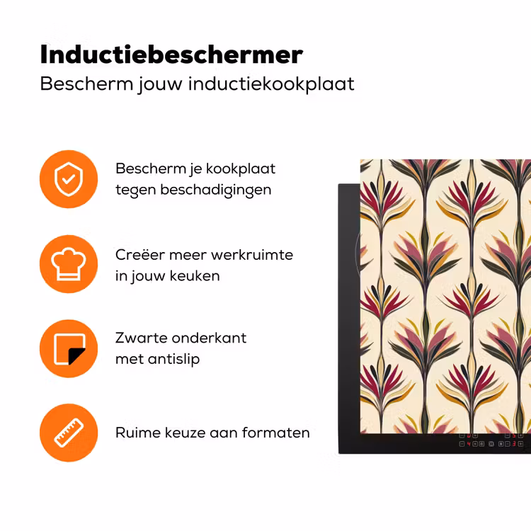 Waaier - Motief - Kleurrijk Inductie beschermer vinyl 3mm klein 276 -zzzzzzz-td-ups