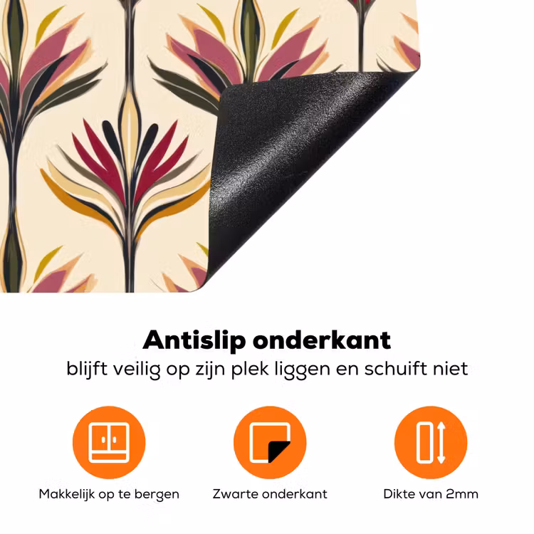 Waaier - Motief - Kleurrijk Inductie beschermer vinyl 3mm klein 276 -zzzzzzz-td-onderkant