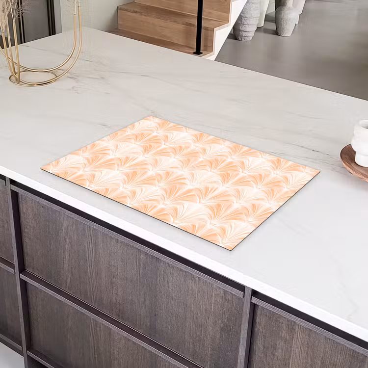 Waaier - Patroon - Perzik Inductie beschermer vinyl 3mm klein 276 -sfeer8