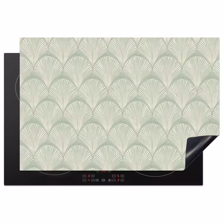 Waaiers - Patroon - Groen Inductie beschermer vinyl 3mm klein 276 -3d