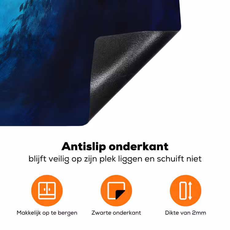 Walvis - Vissen - Donkerblauw Inductie beschermer vinyl 3mm klein -zzzzzzz-td-onderkant