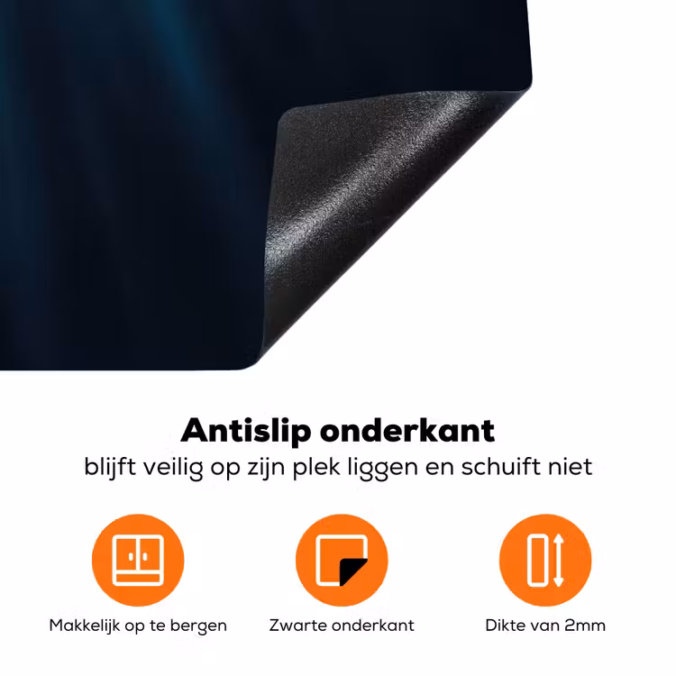 Walvis - Water - Zonnestralen - Blauw Inductie beschermer vinyl 3mm klein -zzzzzzz-td-onderkant