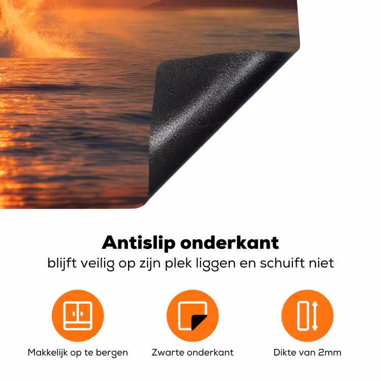 Walvis - Zon - Zee Inductie beschermer vinyl 3mm klein -zzzzzzz-td-onderkant