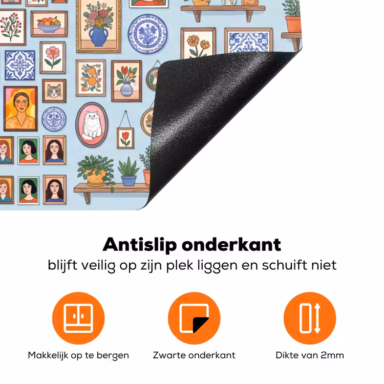 Wanddecoratie - Collectie - Huis - Illustratief - Kleurrijk Inductie beschermer vinyl 3mm klein -zzzzzzz-td-onderkant
