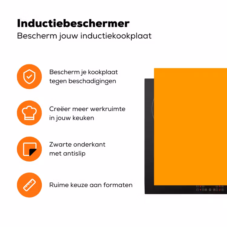 Warm - Ochre - Oranje Inductie beschermer vinyl 3mm klein 276 -zzzzzzz-td-ups