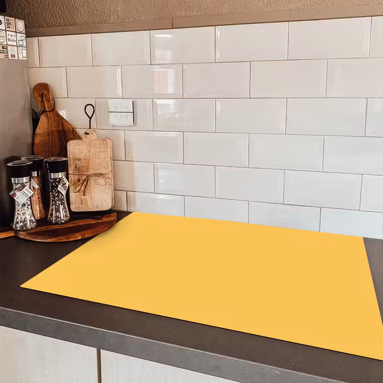 Warm - Sand - Terracotta Inductie beschermer vinyl 3mm klein 276 -sfeer3