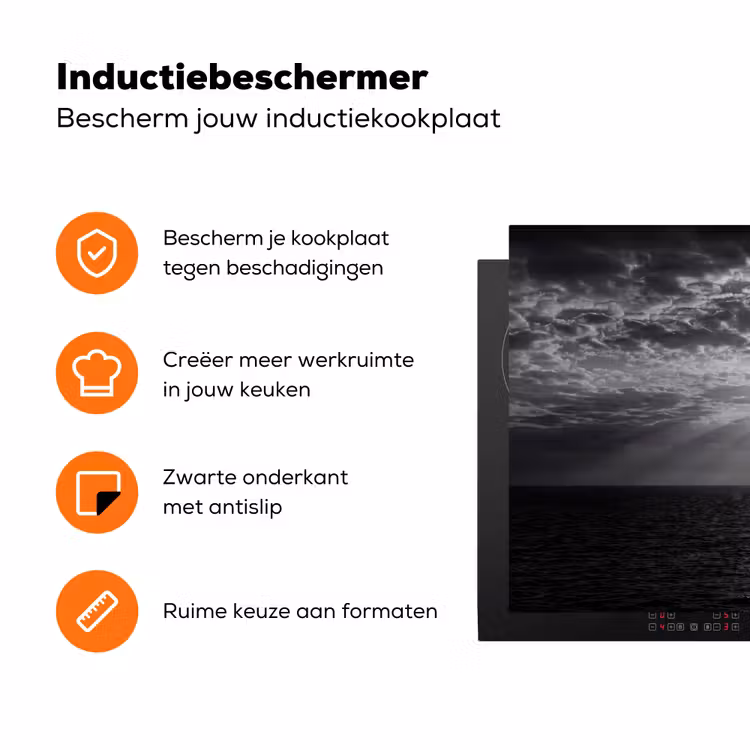 Water - Boot - Lucht - Natuur - Zwart-wit Inductie beschermer vinyl 3mm klein -zzzzzzz-td-ups