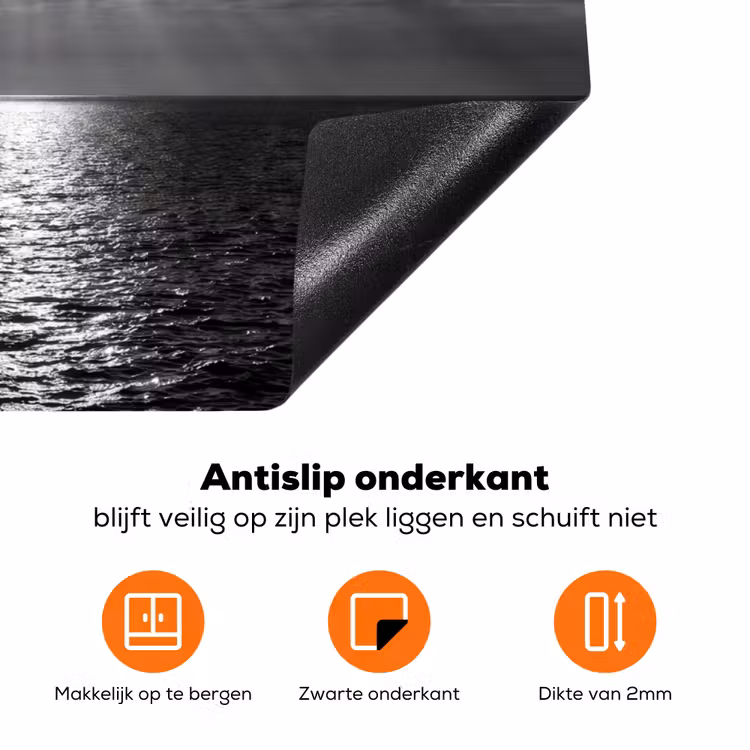 Water - Boot - Lucht - Natuur - Zwart-wit Inductie beschermer vinyl 3mm klein -zzzzzzz-td-onderkant
