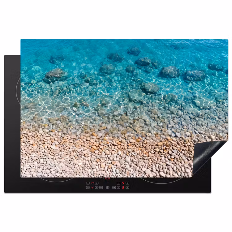 Water - Kiezels - Natuur - Levendig - Turkoois Inductie beschermer vinyl 3mm klein -3d