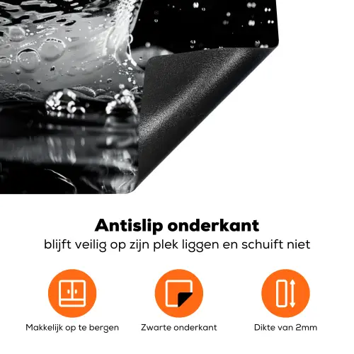 Water - Splash - Zwart Inductie beschermer vinyl 3mm klein -zzzzzzz-td-onderkant