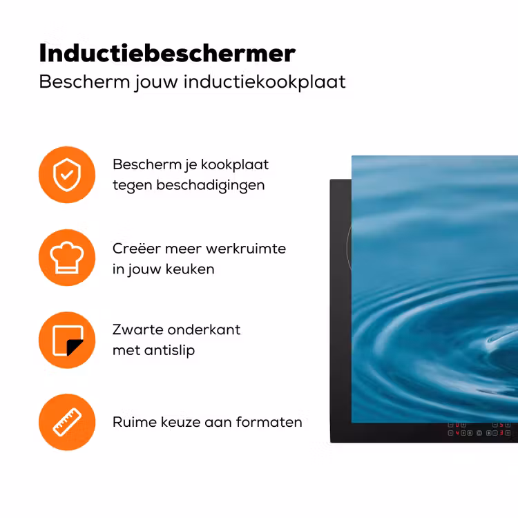 Waterdruppel - Water - Oppervlakte Inductie beschermer vinyl 3mm klein -zzzzzzz-td-ups
