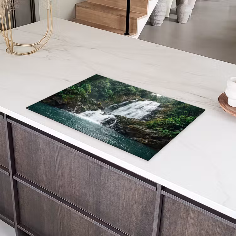 Waterval - Bos - Natuur - Groen Inductie beschermer vinyl 3mm klein -sfeer8