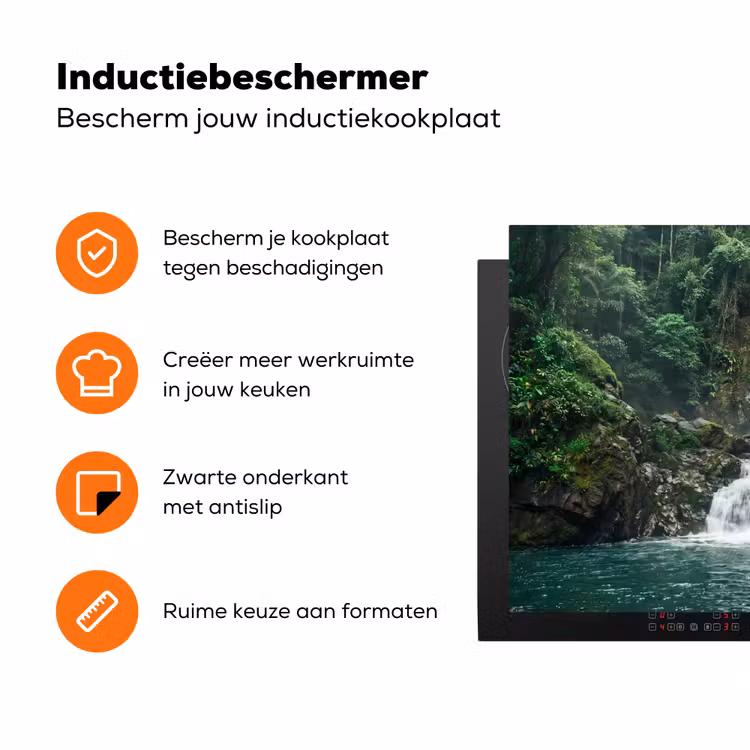 Waterval - Bos - Natuur - Groen Inductie beschermer vinyl 3mm klein -zzzzzzz-td-ups