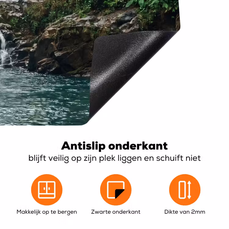 Waterval - Bos - Natuur - Groen Inductie beschermer vinyl 3mm klein -zzzzzzz-td-onderkant