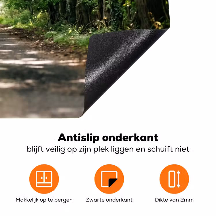 Weg - Bomen - Natuur - Groen Inductie beschermer vinyl 3mm klein -zzzzzzz-td-onderkant