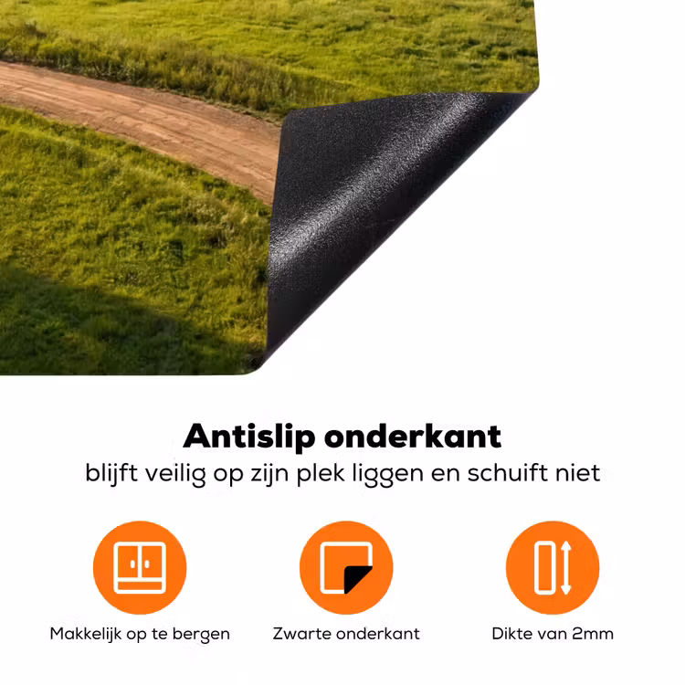 Weg - Weide - Natuur - Groen Inductie beschermer vinyl 3mm klein -zzzzzzz-td-onderkant