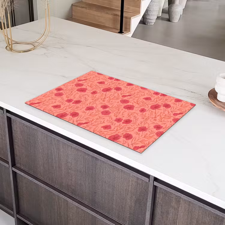 Weidebloemen - Romantisch - Roze Inductie beschermer vinyl 3mm klein 276 -sfeer8