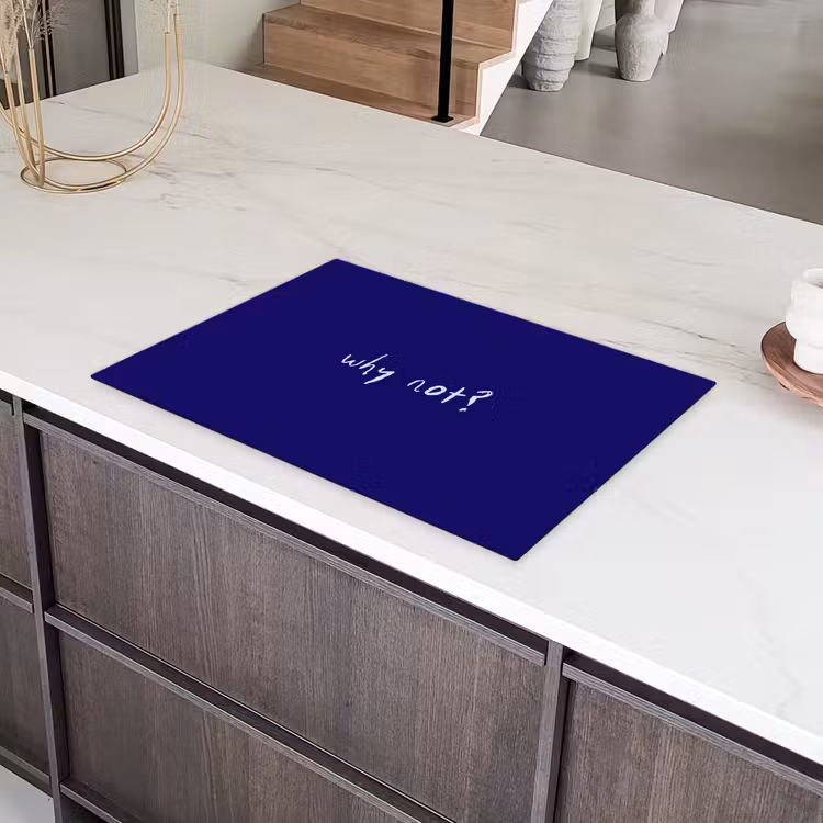 Why not - Blauw - Handgeschreven Inductie beschermer vinyl 3mm klein -sfeer8