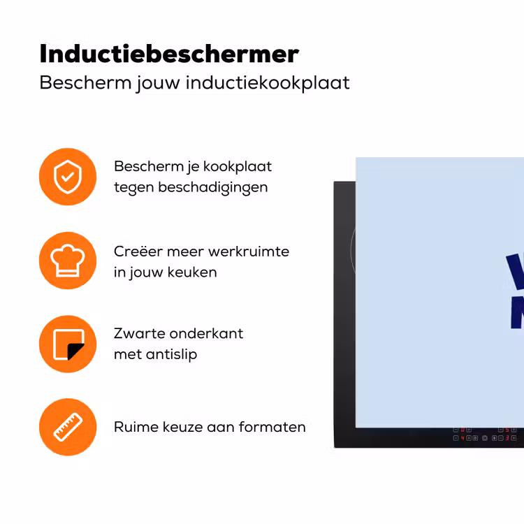 Why not - Blauw - Licht blauw - Quote Inductie beschermer vinyl 3mm klein -zzzzzzz-td-ups