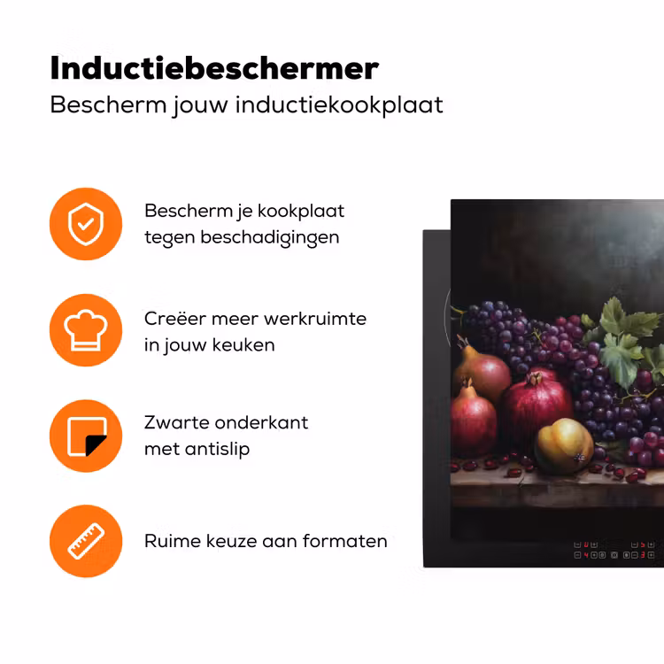 Wijn - Fruit - Stilleven Inductie beschermer vinyl 3mm klein -zzzzzzz-td-ups