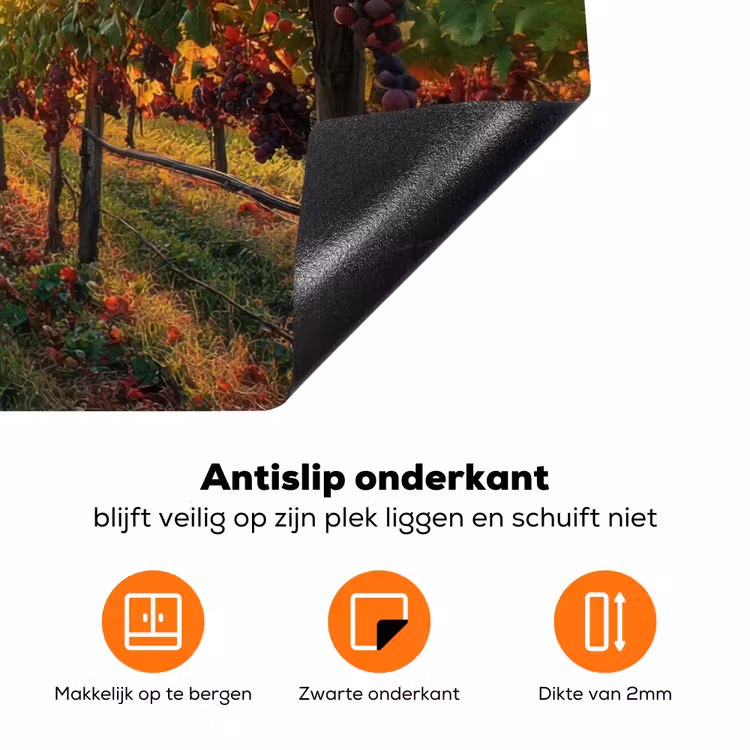 Wijngaard - Druiven - Zonsondergang Inductie beschermer vinyl 3mm klein -zzzzzzz-td-onderkant