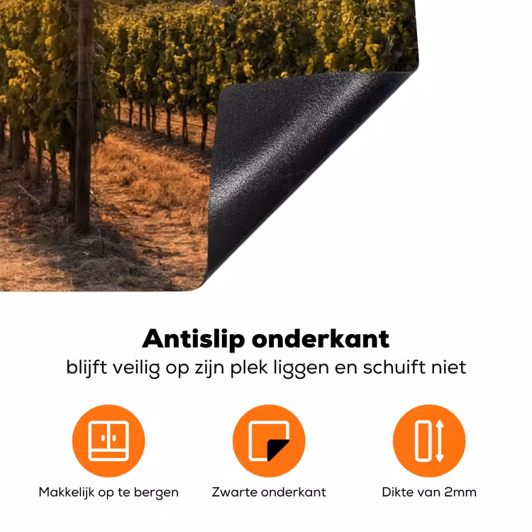 Wijngaard - Zonsondergang - Landschap Inductie beschermer vinyl 3mm klein -zzzzzzz-td-onderkant