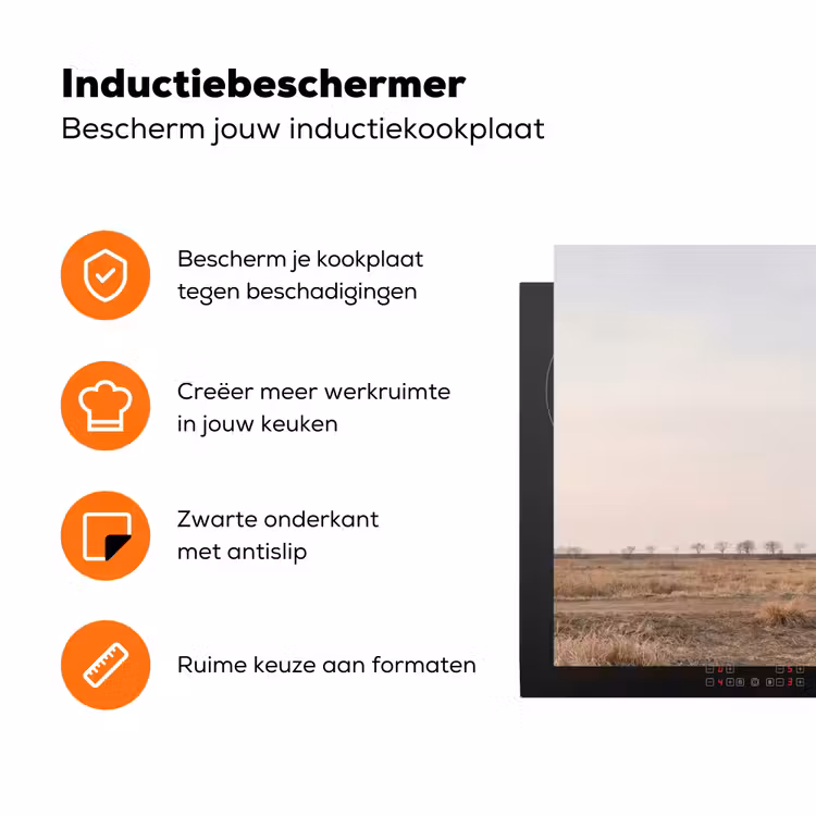 Windmolens - Landschap - Veld Inductie beschermer vinyl 3mm klein -zzzzzzz-td-ups