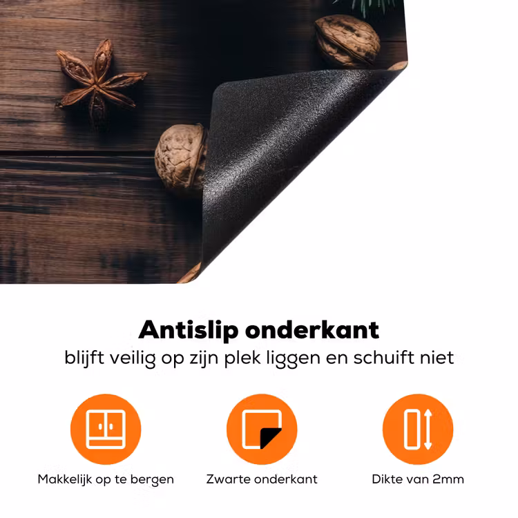 Winter - Houtlook - Stilleven Inductie beschermer vinyl 3mm klein -zzzzzzz-td-onderkant