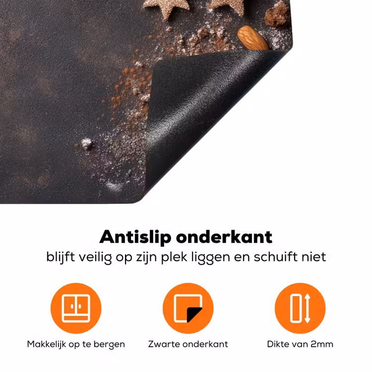 Winter - Kerst - Specerijen - Beton Inductie beschermer vinyl 3mm klein -zzzzzzz-td-onderkant