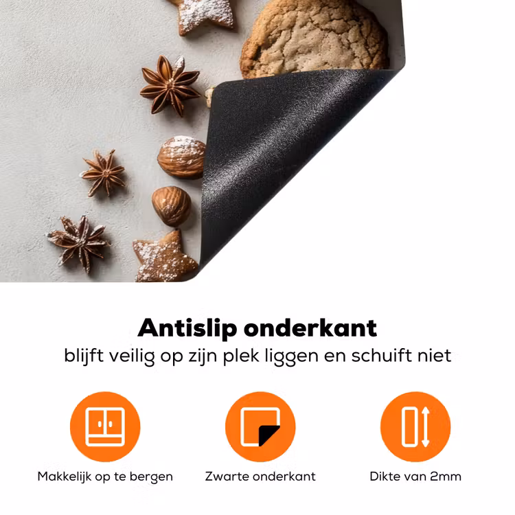 Winter - Kerst - Specerijen - Wit Inductie beschermer vinyl 3mm klein -zzzzzzz-td-onderkant