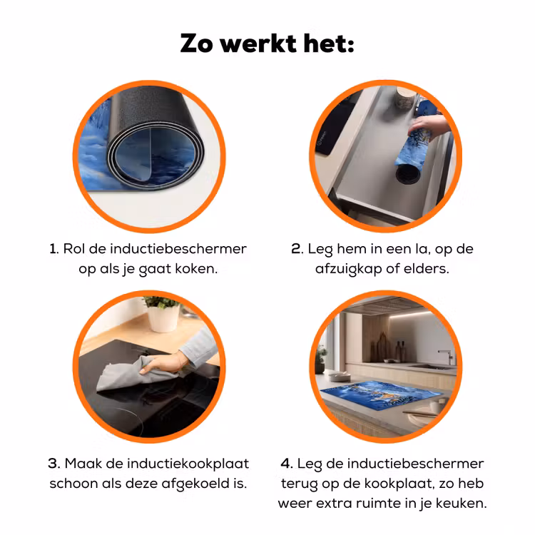 Winteravond - Kerstdorp - Donker Inductie beschermer vinyl 3mm klein -zzzzzzz-td-werking