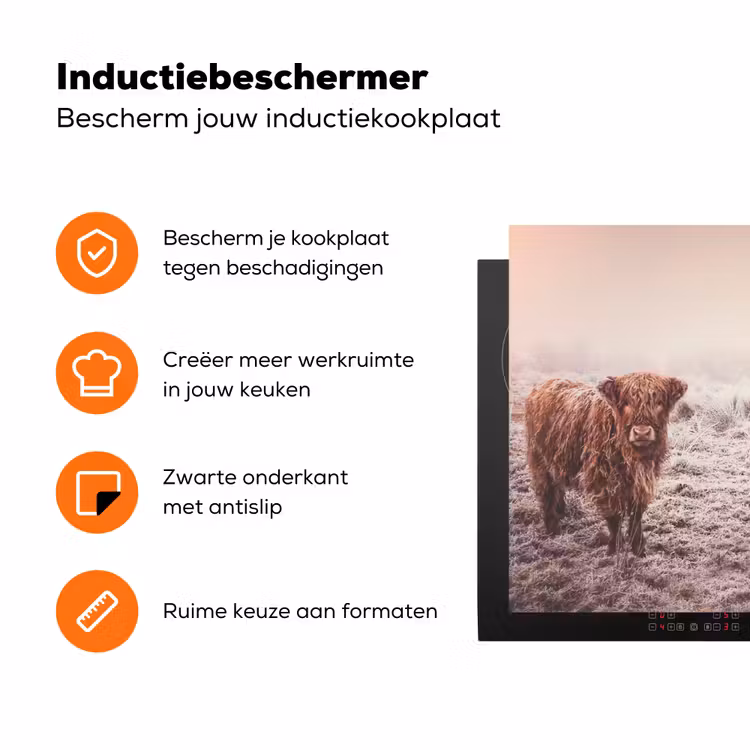 Winterse Glorie Inductie beschermer vinyl 3mm klein -zzzzzzz-td-ups