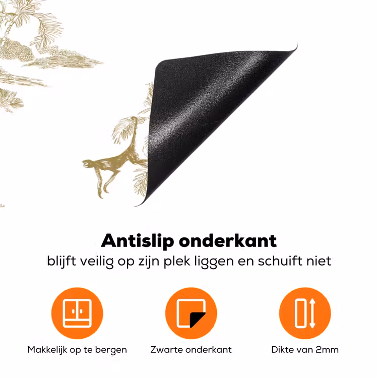 Wit - Apen - Beige Inductie beschermer vinyl 3mm klein 276 -zzzzzzz-td-onderkant