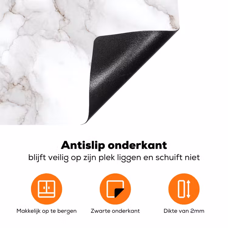 Wit - Marmer - Bruin Inductie beschermer vinyl 3mm klein 276 -zzzzzzz-td-onderkant