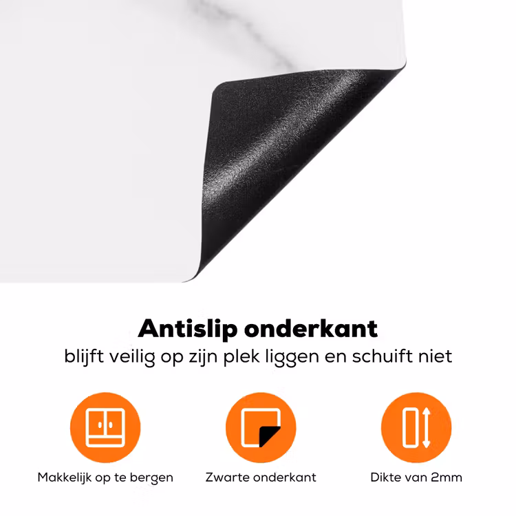 Wit Marmeren Zen Inductie beschermer vinyl 3mm klein -zzzzzzz-td-onderkant