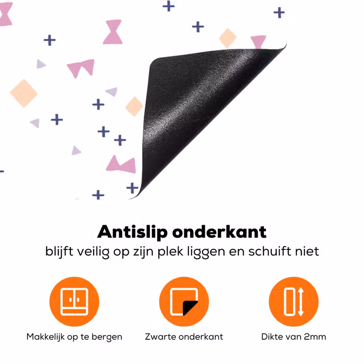 Wit - Vormen - Kleuren Inductie beschermer vinyl 3mm klein 276 -zzzzzzz-td-onderkant