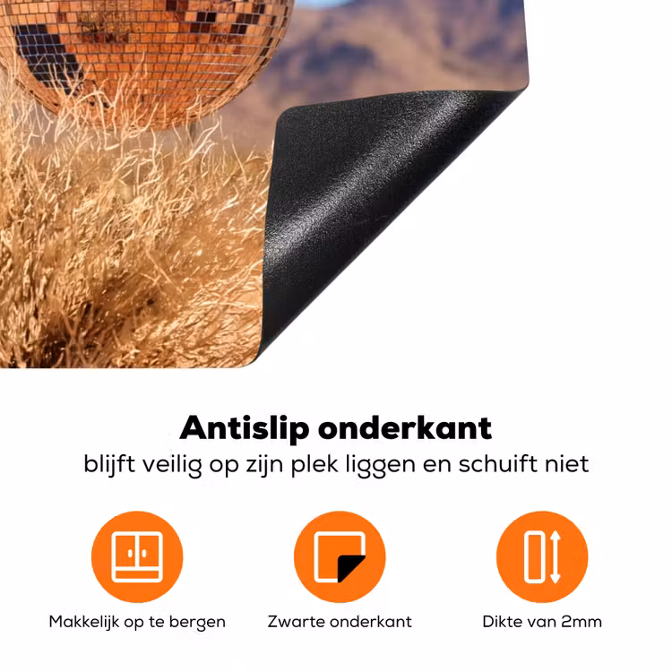 Inductiebeschermer - Woestijn - Spiegelbal - Kunst - Woestijn - Spiegelbal - Kunst Inductie beschermer vinyl 3mm klein