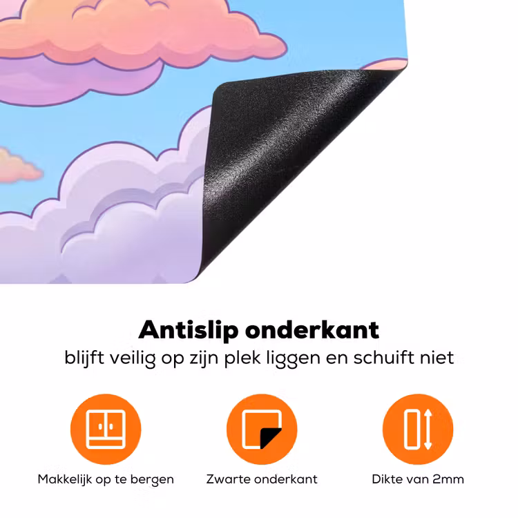 Wolk - Lucht - Natuur - Illustratie - Pastel Inductie beschermer vinyl 3mm klein -zzzzzzz-td-onderkant