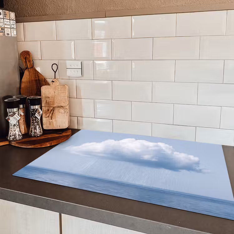 Inductiebeschermer - Wolk - Regen - Natuur - Wolk - Regen - Natuur Inductie beschermer vinyl 3mm klein