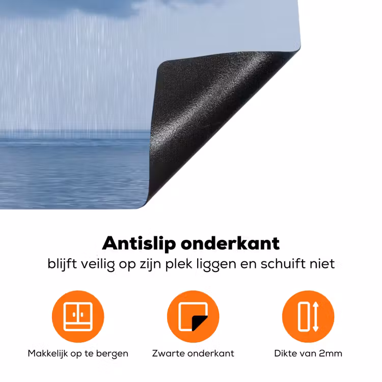 Inductiebeschermer - Wolk - Regen - Natuur - Wolk - Regen - Natuur Inductie beschermer vinyl 3mm klein