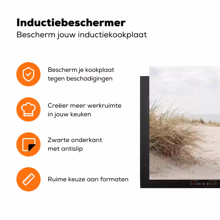 Wolken - Duinlandschap - Zand Inductie beschermer vinyl 3mm klein -zzzzzzz-td-ups
