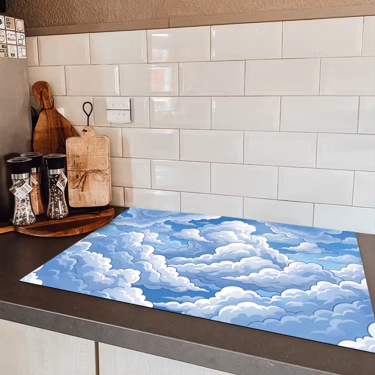 Wolken - Hemel - Abstract - Wit Inductie beschermer vinyl 3mm klein -sfeer3