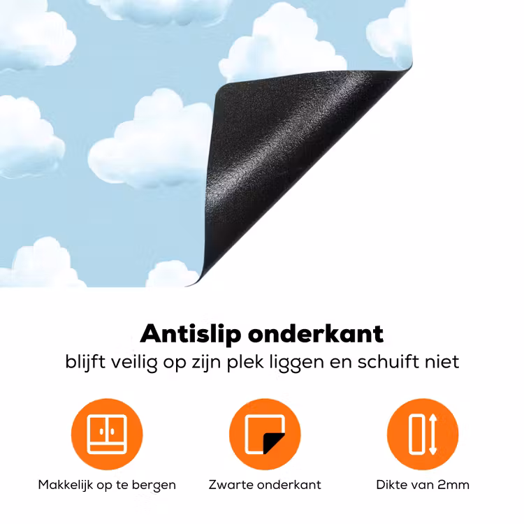 Wolken - Illustratie - Blauw Inductie beschermer vinyl 3mm klein 276 -zzzzzzz-td-onderkant